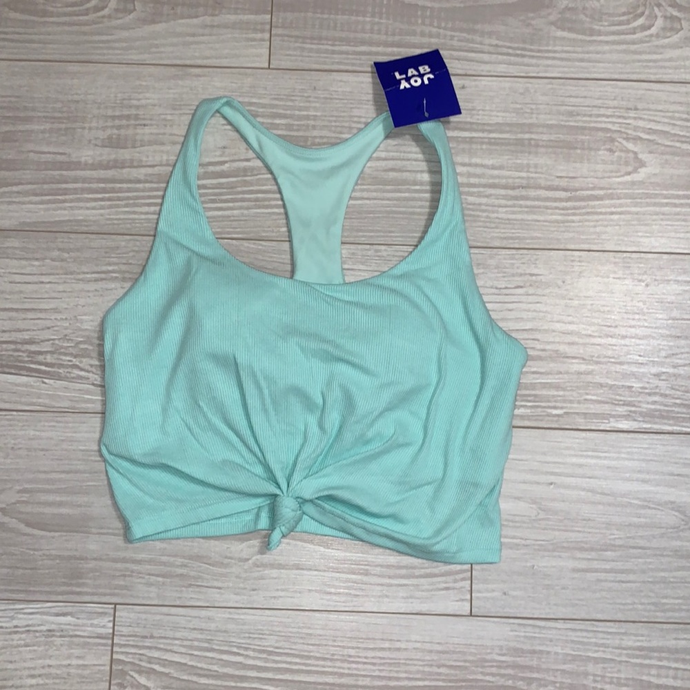 JOYLAB Ribbed Padded Racerback Sports Bra Shirt
